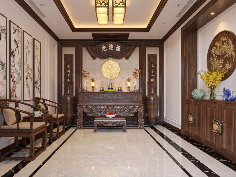 Thiết kế phòng thờ của Nội thất Mộc Vũ Gia