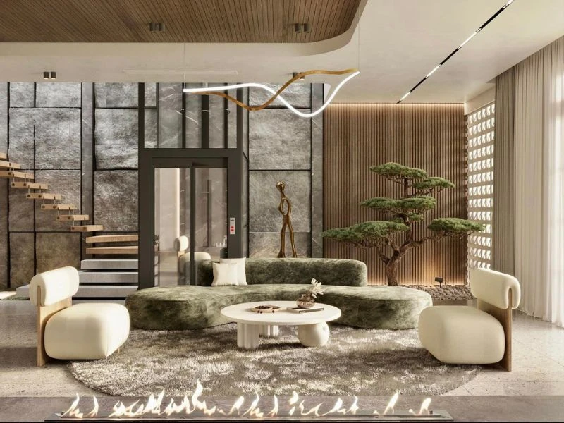 Thiết kế nội thất phòng khách của Nội thất Mộc Vũ Gia