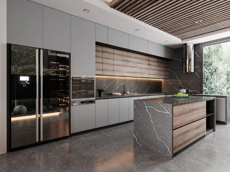 Thiết kế phòng bếp và thiết kế phòng ăn biệt thự