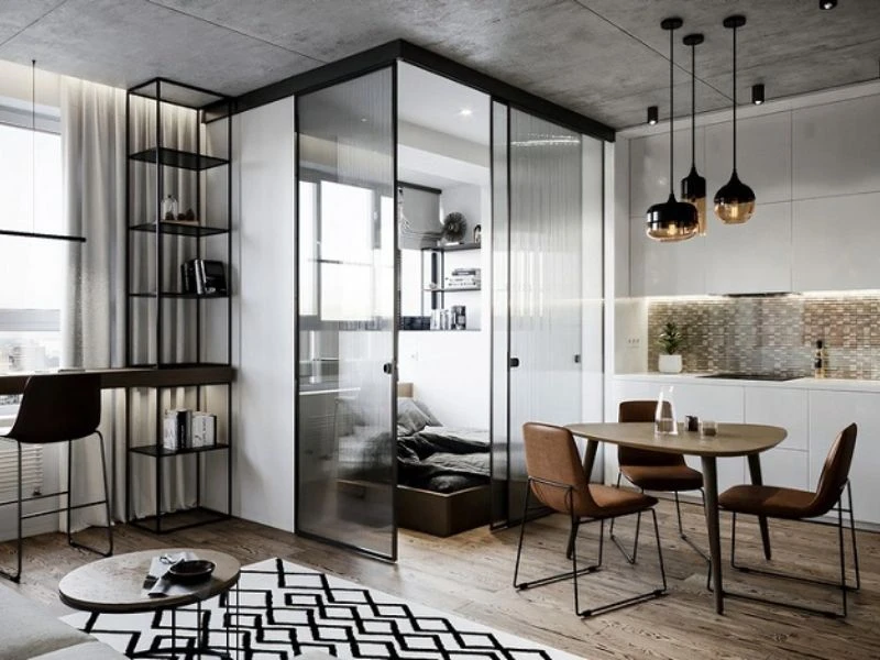 Thiết kế nội thất chung cư 43m² - 1 phòng ngủ