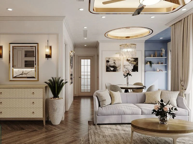 Thiết kế nội thất chung cư 55m² - 2 phòng ngủ