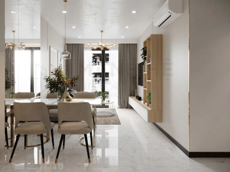 Thiết kế nội thất chung cư 65m² - 2 phòng ngủ