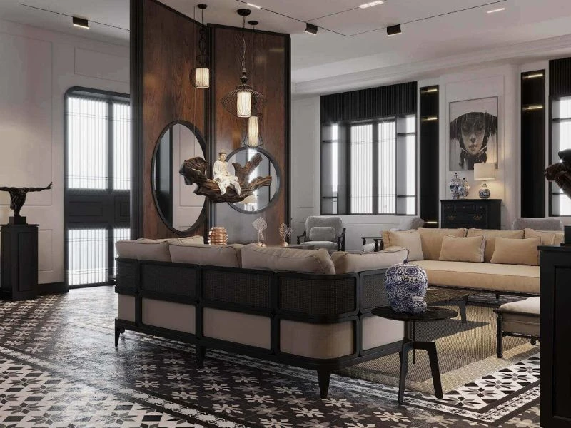 Thiết kế nội thất căn hộ chung cư theo phong cách Indochine