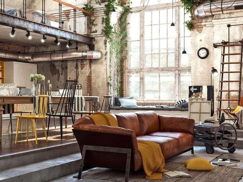 Phong cách thiết kế nội thất chung cư Industrial