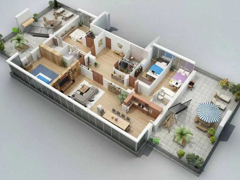 Kích thước và kết cấu kiến trúc