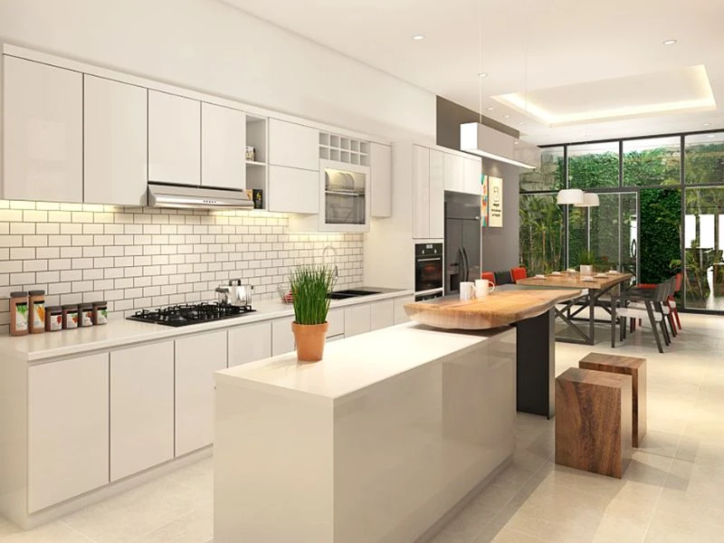 Mẫu thiết kế nội thất phòng bếp đẹp hiện đại cho nhà phố