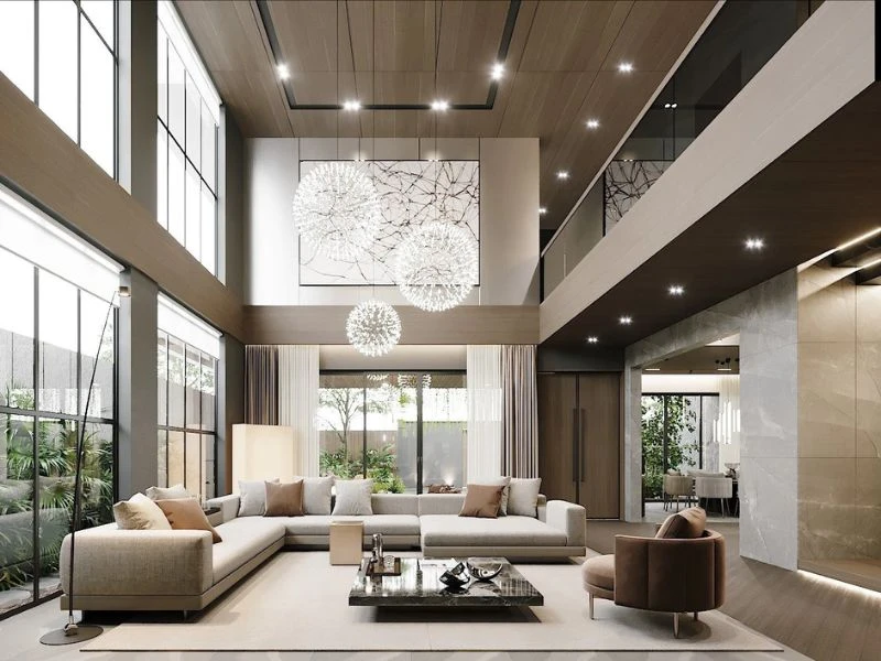 Tránh sử dụng quá nhiều màu sắc rực rỡ khi thiết kế biệt thự tân cổ điển