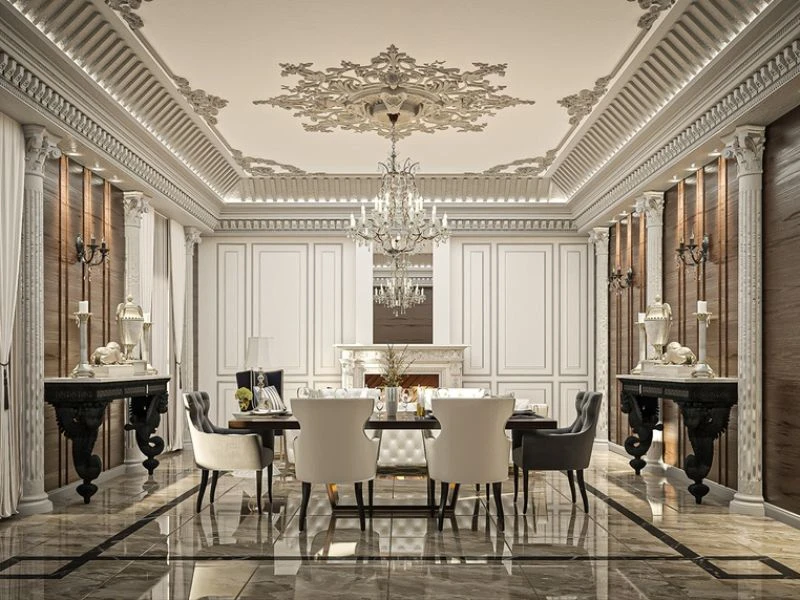 Thiết kế biệt thự tân cổ điển hoa văn không cầu kỳ nhưng vẫn rất tinh xảo, tỉ mỉ