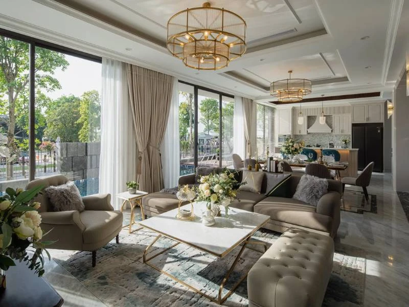 Thiết kế biệt thự tân cổ điển có sân vườn thoáng mát