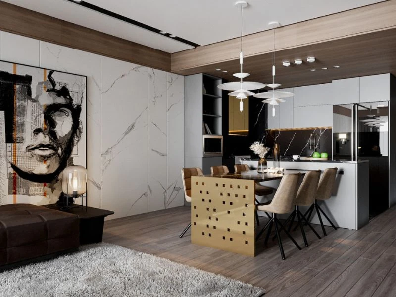 Thiết kế nội thất chung cư 80m2 phong cách hiện đại từ Nội thất mộc Vũ Gia