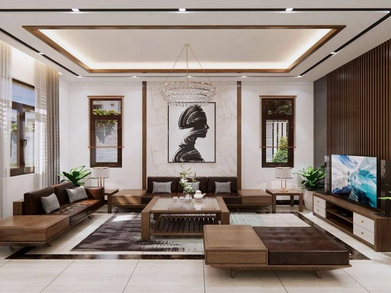 Phong cách thiết kế phòng khách hiện đại - Modern