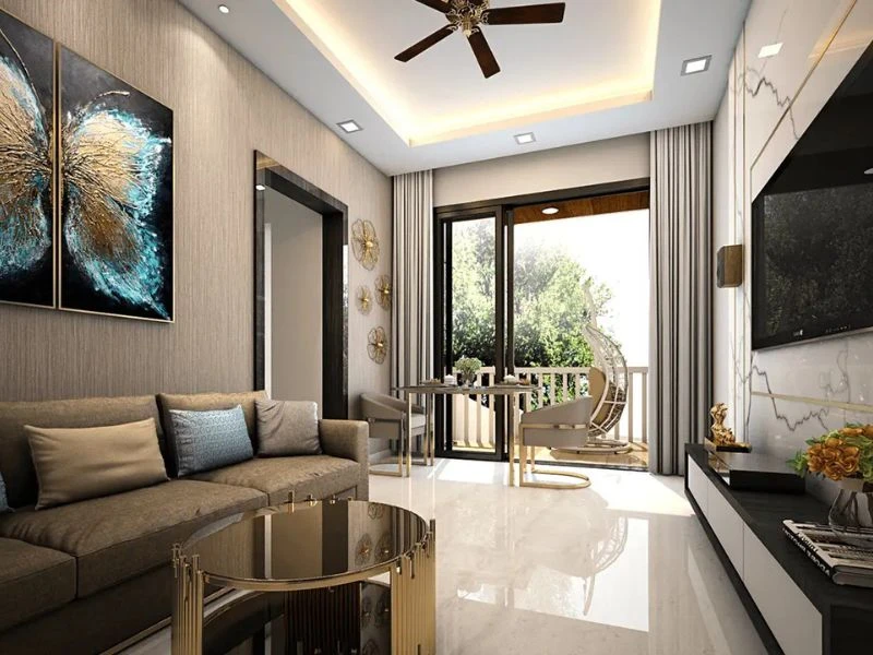 Thiết kế nội thất phòng khách dạng nhà ống