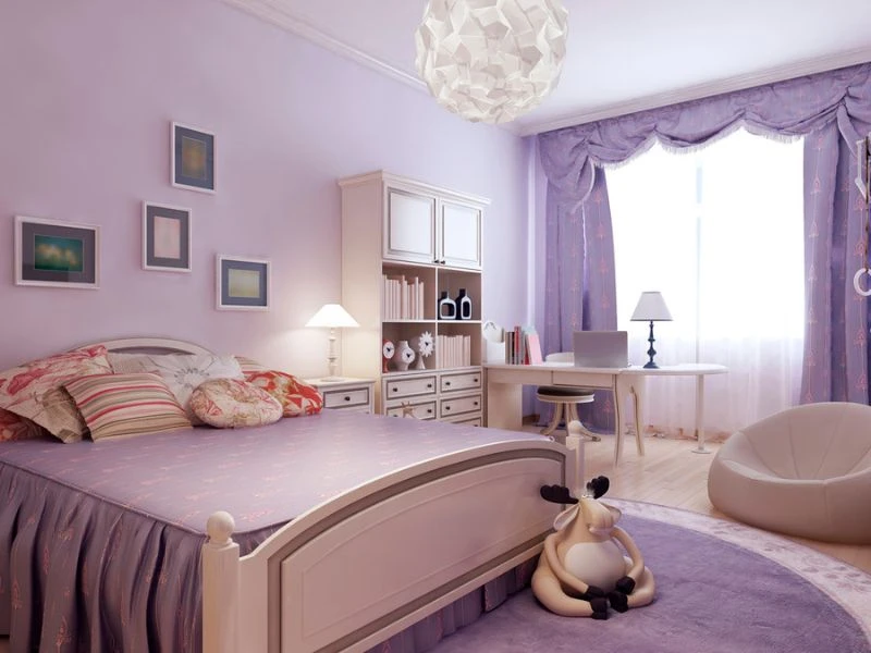 Trang trí màu tím pastel