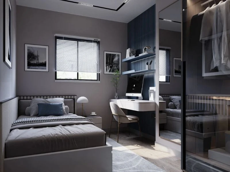 Góc đọc sách nho nhỏ trong phòng ngủ