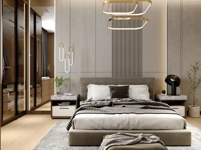 Phòng ngủ Hàn Quốc phong cách luxury nhẹ nhàng