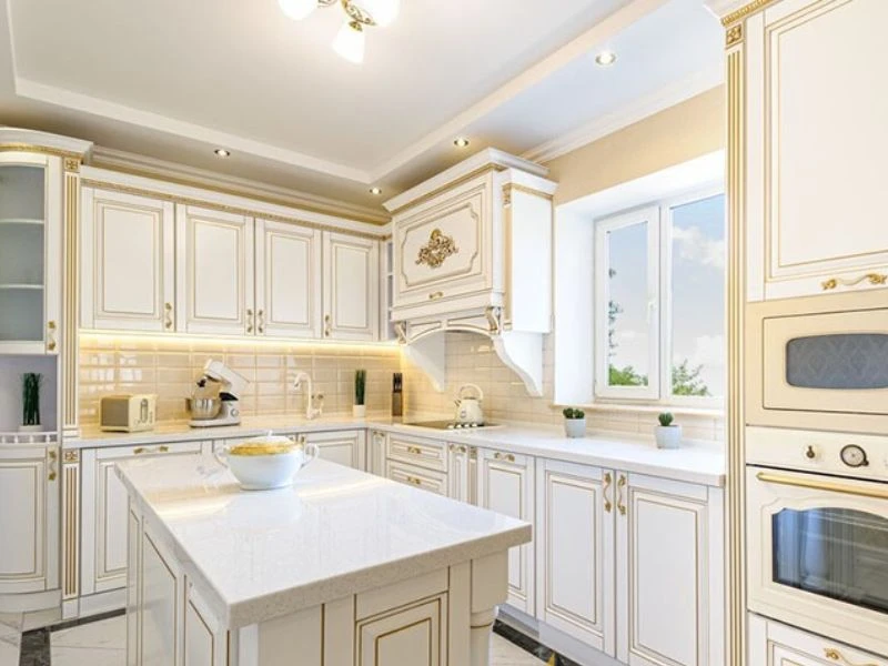 Tay nắm tủ bếp - chi tiết nhỏ nhưng tạo điểm nhấn.