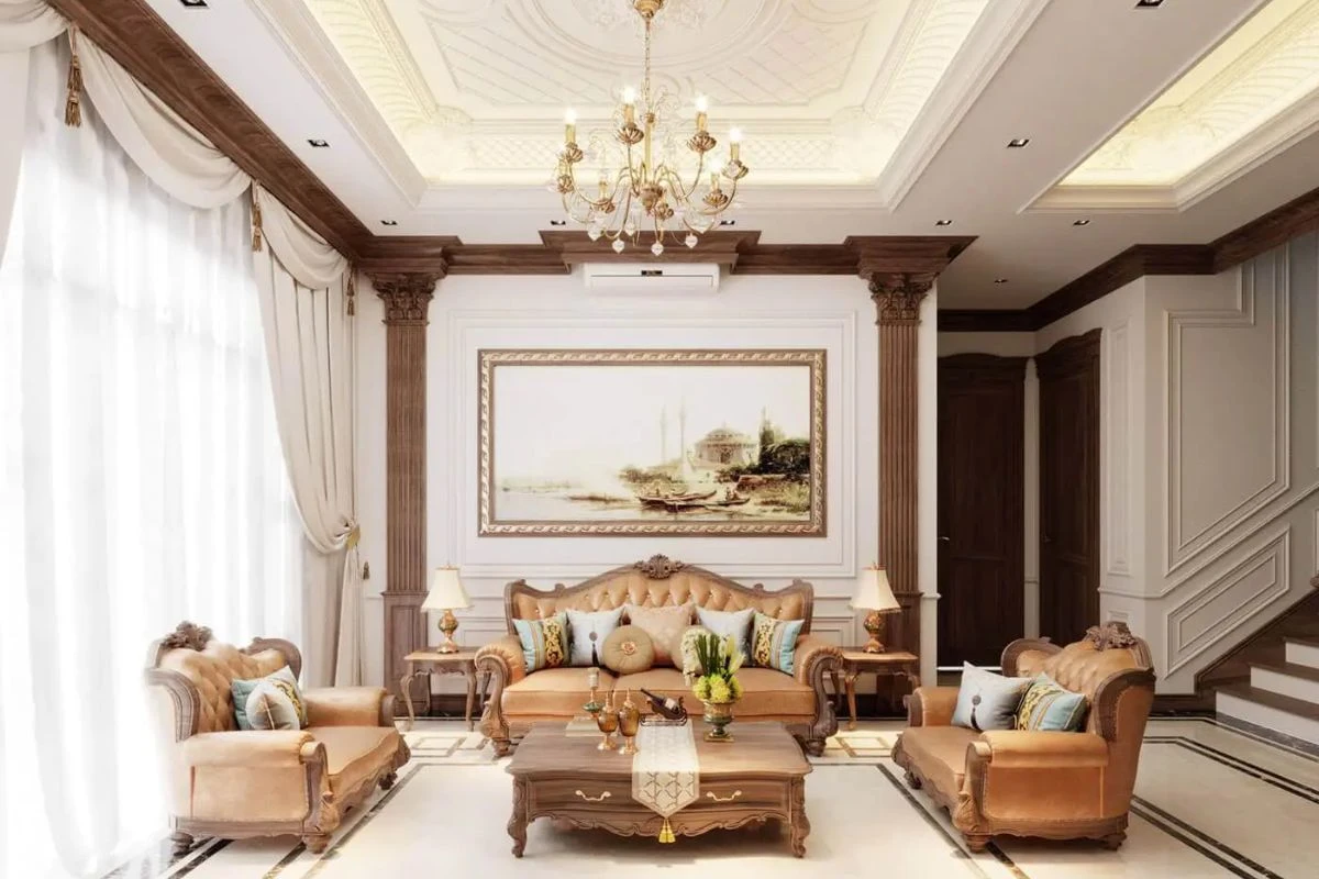 101+ Mẫu Phòng Khách Tân Cổ Điển Đẹp, Đẳng Cấp, Đơn Giản