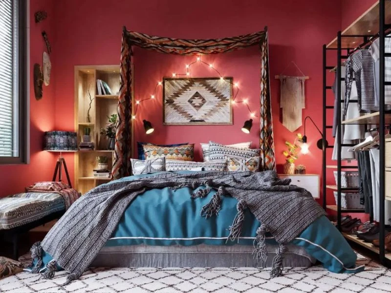 Phòng ngủ chung cư theo phong cách Maximalism