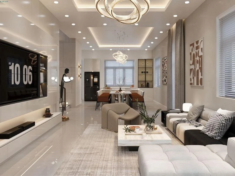 Thi công nội thất nhà phố phong cách hiện đại