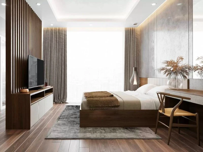 Thi công bàn làm việc, bàn trang điểm trong phòng ngủ