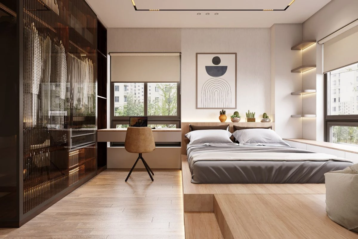 Nội thất phòng ngủ gỗ tự nhiên 