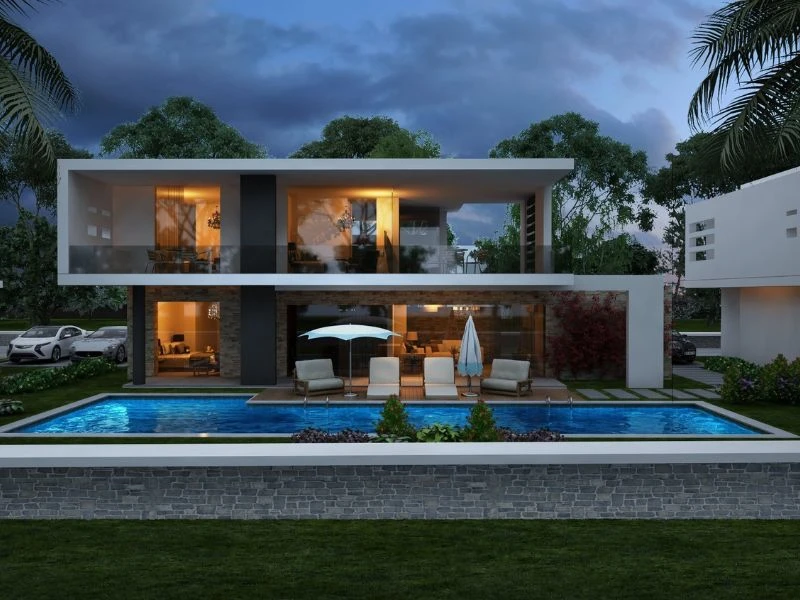 Phối cảnh cảnh quan và sân vườn