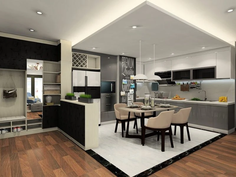 Bếp chữ L - linh hoạt và phổ biến nhất