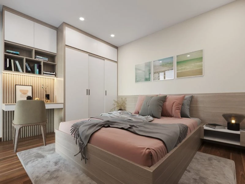 Nội thất phòng ngủ tân cổ điển tinh tế, sang trọng, tạo không gian nghỉ ngơi cao cấp.