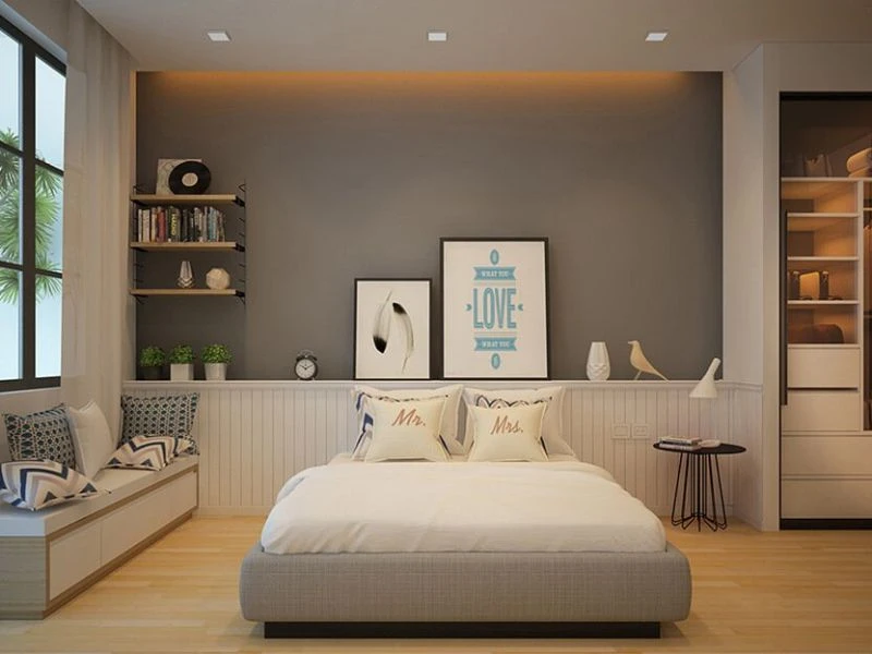 Thiết kế nội thất phòng ngủ luxury với nội thất cao cấp, giường lớn và trang trí đẳng cấp.