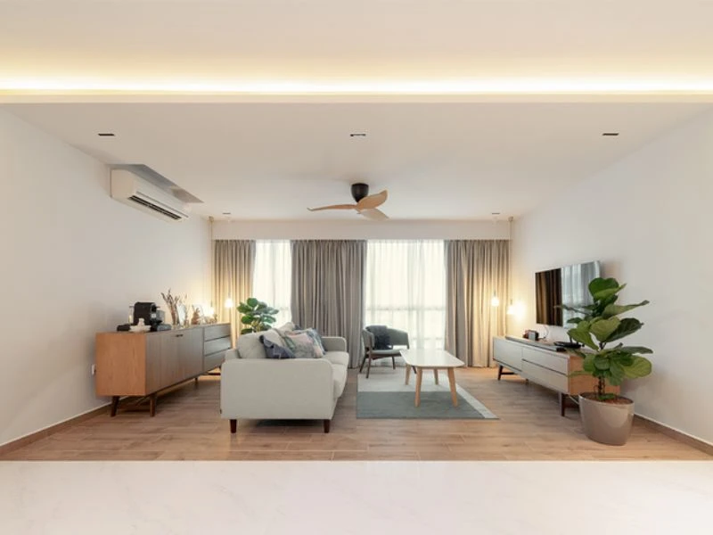 Thiết kế mở với bếp và ban công để nới rộng diện tích