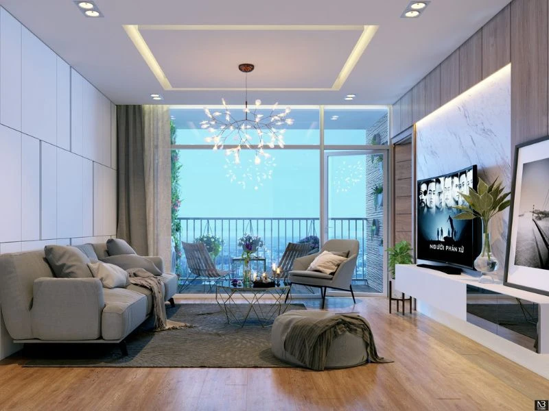 Tận dụng tủ trang trí và kệ âm tường để lưu trữ đồ đạc.