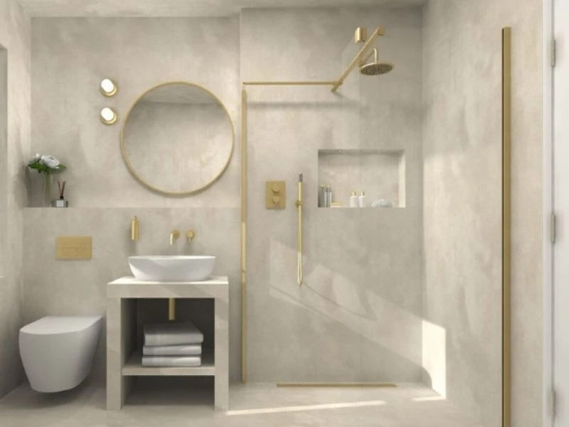 Thiết kế phòng tắm 4m2 tối giản