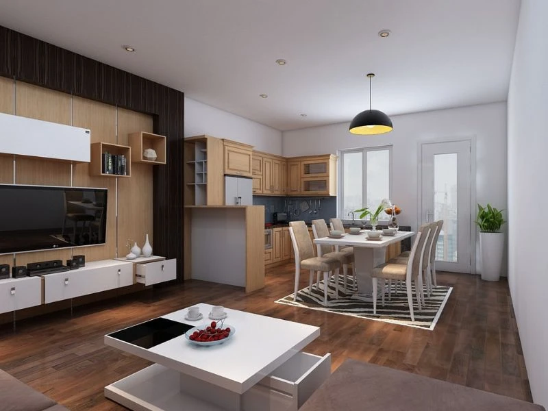 Phòng khách liền bếp là gì?