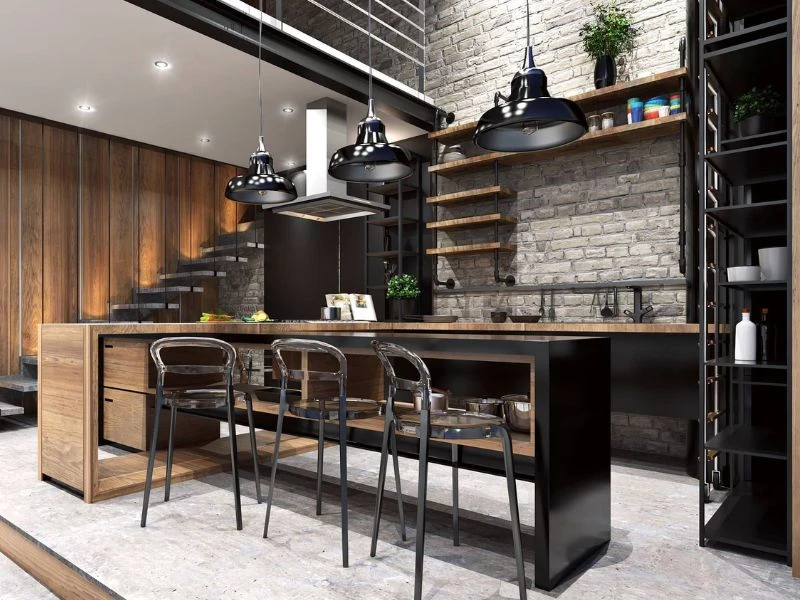 Phòng bếp nội thất  phong cách industrial