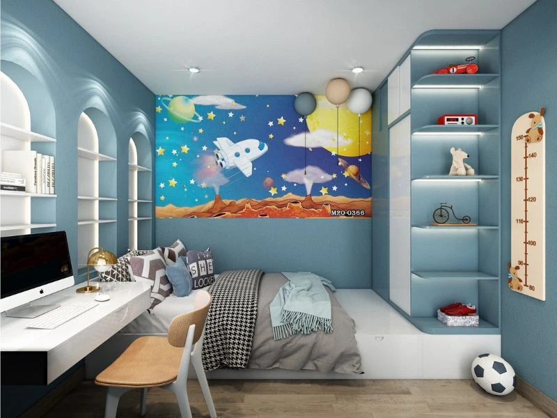 Thiết kế phòng ngủ cho bé trai 10 tuổi có phong cách năng động