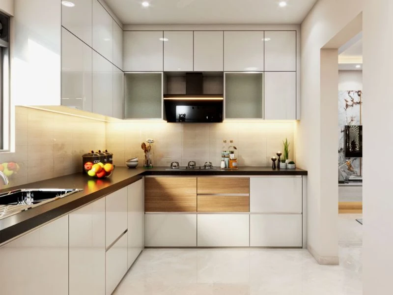 thiết kế với tủ bếp chữ L cho nhà nhỏ