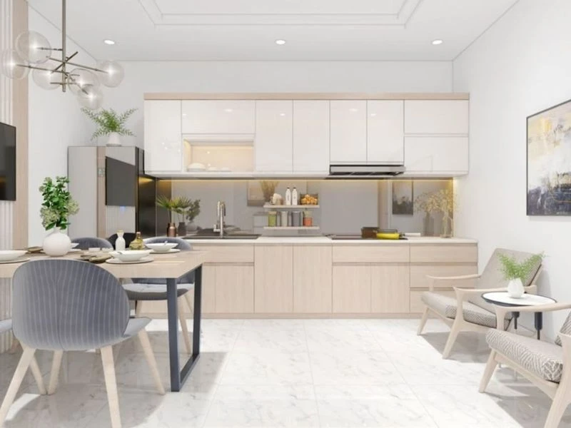 Thiết kế phòng bếp có bàn đảo hiện đại