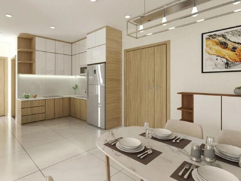 chọn sàn bếp dễ lau chùi, chống trơn trượt