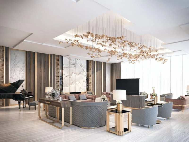 Thi công nội thất phòng khách biệt thự