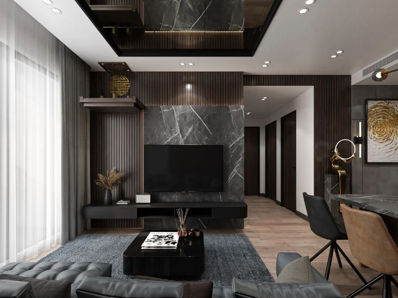 Nội thất phòng khách tân cổ điển