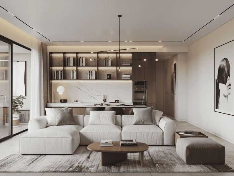 Nội thất chung cư với 1 phòng ngủ 